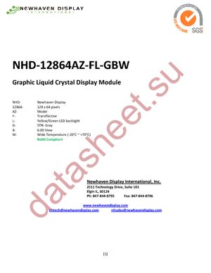 NHD-12864AZ-FL-GBW datasheet  
